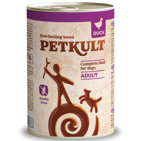 Hrana umeda pentru caini Petkult Adult cu rata 400g
