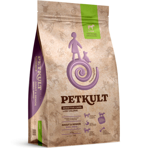 Hrana uscata pentru caini Petkult Sensitive Low Calories Adult&Senior Talie Mica Miel si orez 12kg