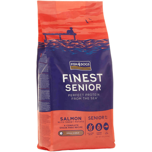 Hrana uscata pentru caini Fish4Dogs Finest Senior Somon & Cartof Dulce 1.5kg, Crocheta mica