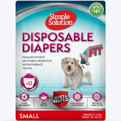 Scutece pentru caini Simple Solution Small 12 buc-set