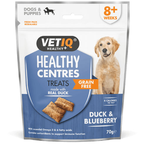 Recompensa pentru caini Vetiq HC Treats Dog Rata&Afine 70g