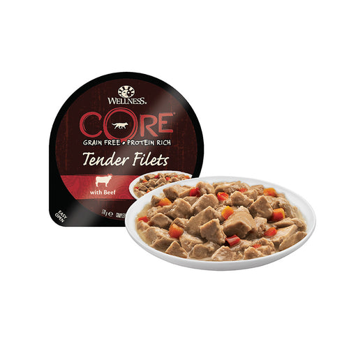 Hrana umeda pentru caini Wellness Core Tender Filets cu vita 170 g
