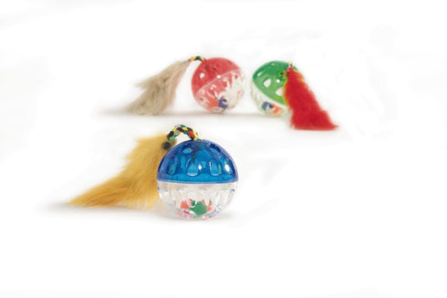 Jucarie pentru pisici Glob cu Soricel 8 cm