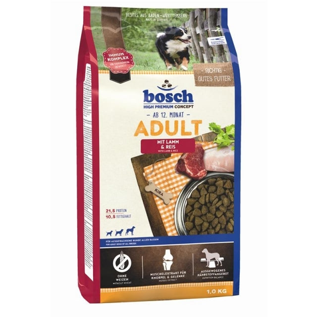 Hrana uscata pentru caini Bosch Adult cu miel si orez 1 kg - Animax