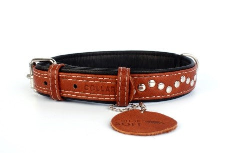 Collar Zgarda Piele Soft Ornamente 49cm