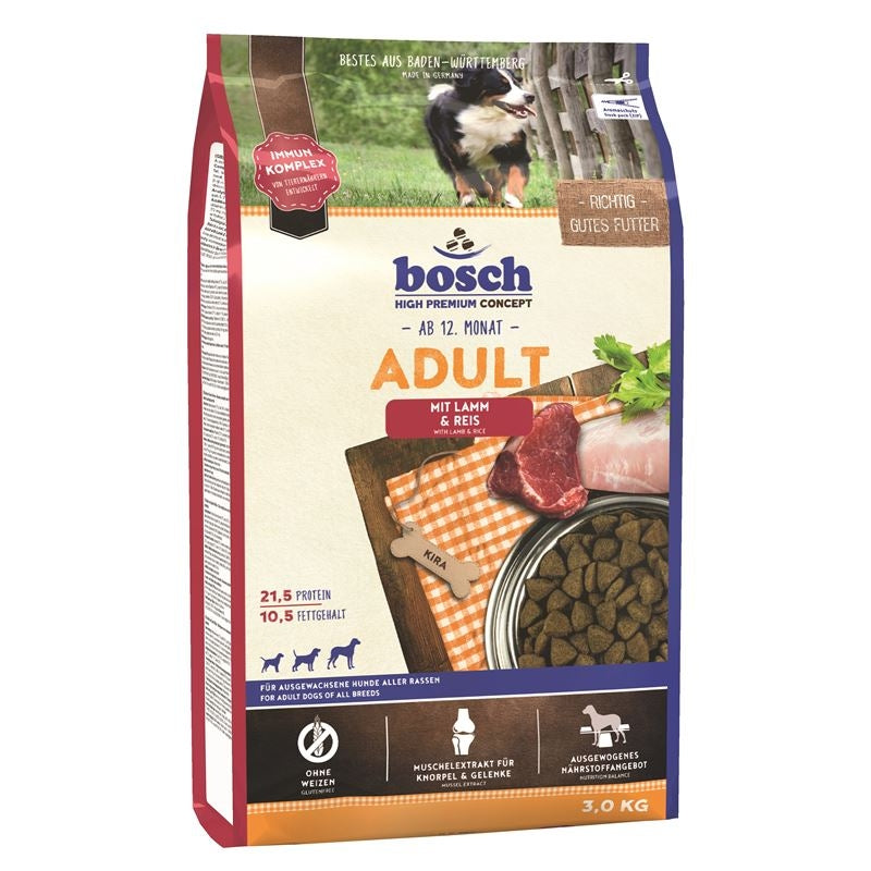 Hrana uscata pentru caini Bosch Adult cu miel si orez 3 kg - Animax