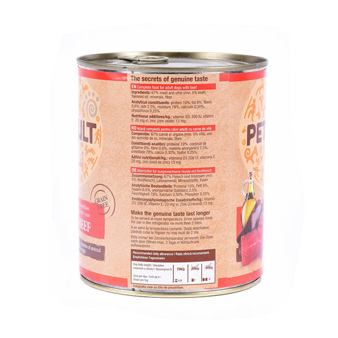 Hrana umeda pentru caini Petkult Adult cu vita 800g