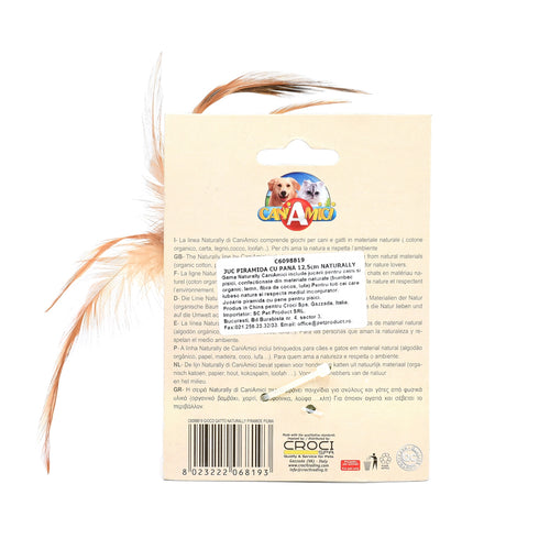 Jucarie Pisici Piramida cu Pana 12.5 Cm Naturally