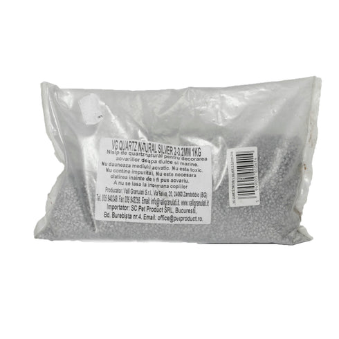 Nisip pentru Acvariu Quartz Natural Silver 2-3.2 mm 1 Kg