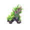 Decor pentru acvariu Enjoy trunchi cu plante 16x10x8 cm