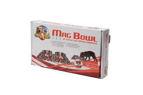 Set castroane din inox pentru caini si covoras magnetic