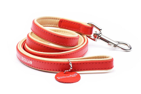 Lesa rosie din piele pentru caini Collar Brilliance 18 mm X 122 cm