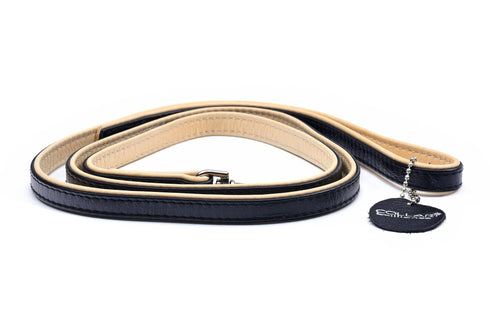 Lesa neagra din piele pentru caini Collar Brilliance 13 mm X 122 cm