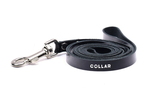 Lesa neagra din piele Collar 122cm