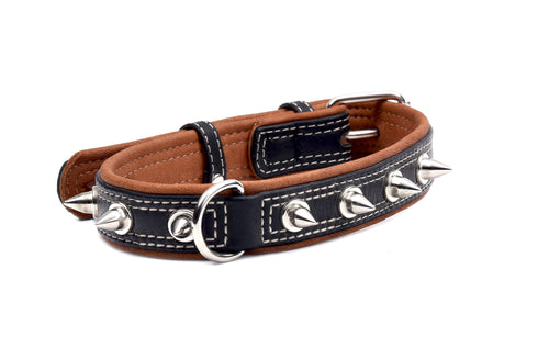 Collar Zgarda Piele Soft cu Tinte 49cm