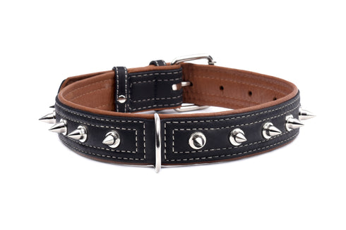 Collar Zgarda Piele Soft cu Tinte 60cm