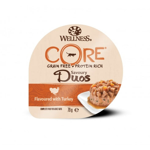 Hrana umeda pentru pisici Wellness Core Savoury Duos cu curcan 79 g