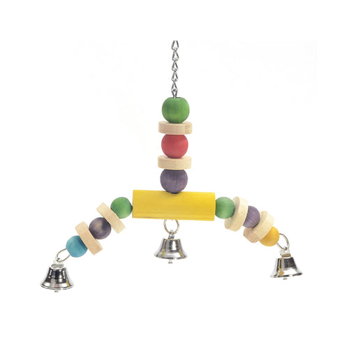 Jucarie colorata din lemn pentru pasari LBW-250 21.5x30 cm