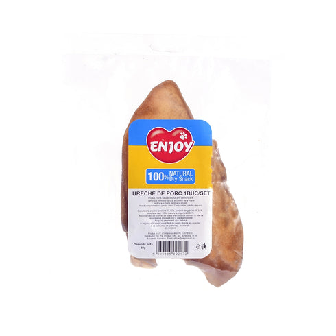 Recompensa pentru caini Enjoy Dry Snack ureche de porc 100 g