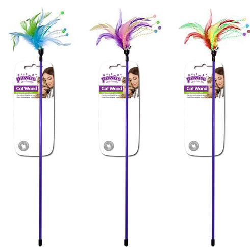 Jucarie pentru pisici undita cu pene Pawise 50 cm