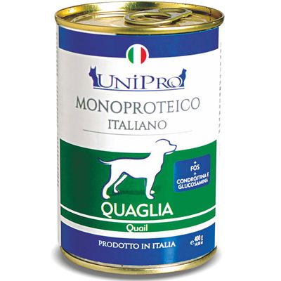 Hrana umeda pentru caini Unipro cu prepelita 400g