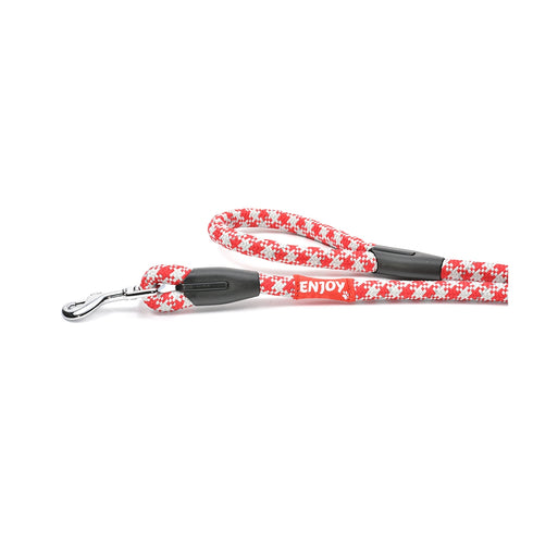 Lesa rosie sport reflectorizanta pentru caini Enjoy 1.6x170 cm