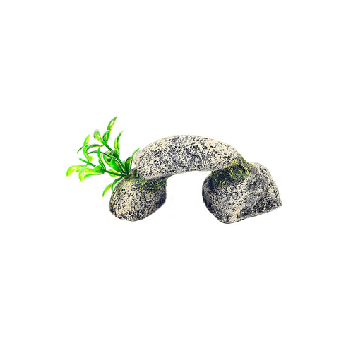 Decor pentru acvariu Enjoy Piatra cu Plante 13x6.6x5.5cm