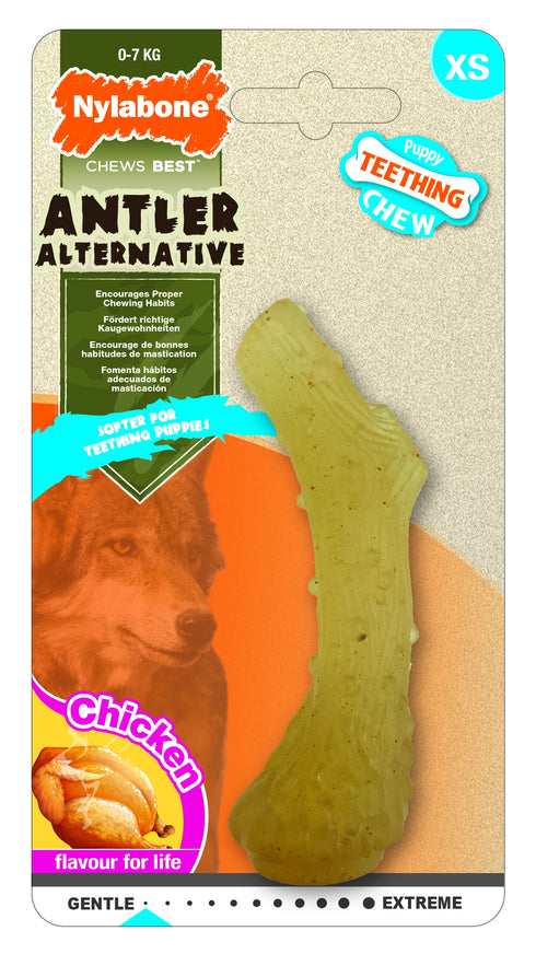 Jucarie pentru caini NY Puppy Chew Antler Os cu Pui XS