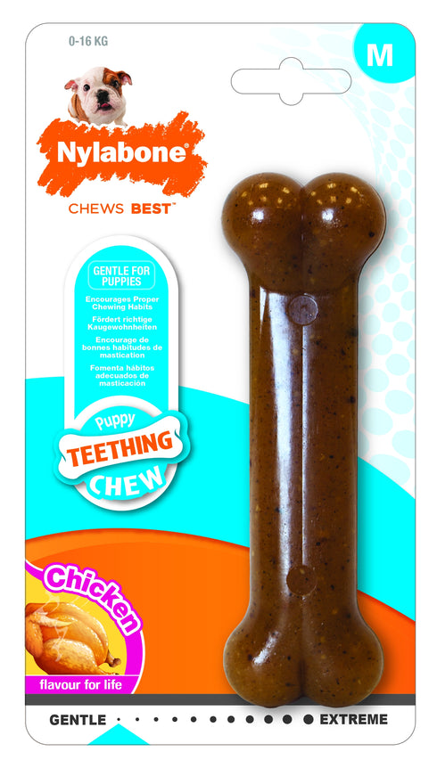 Jucarie pentru caini NY Puppy Chew Os cu Pui M