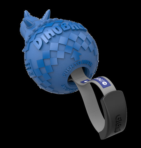 Jucarie pentru caini Gigwi Dinoball Triceratops bleumarin