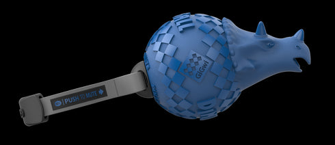 Jucarie pentru caini Gigwi Dinoball Triceratops bleumarin