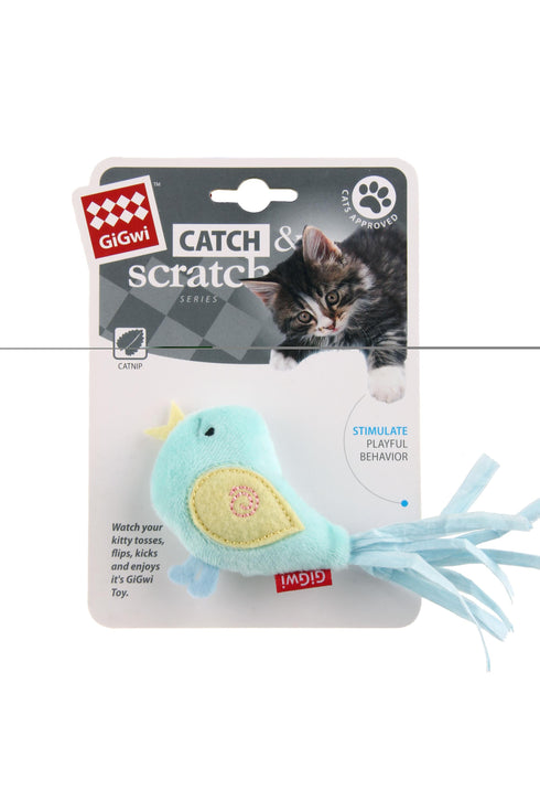 Jucarie pentru pisici catnip pasare bleu Gigwi