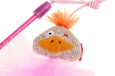 Jucarie pentru pisici undita rata cu pene Gigwi