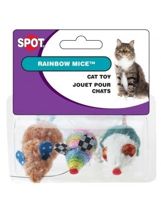 Jucarie pentru pisici soareci curcubeu Spot 3 bucati