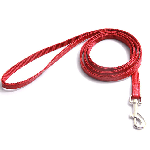 Lesa rosie din piele ecologica pentru caini Hamate 1.2 m