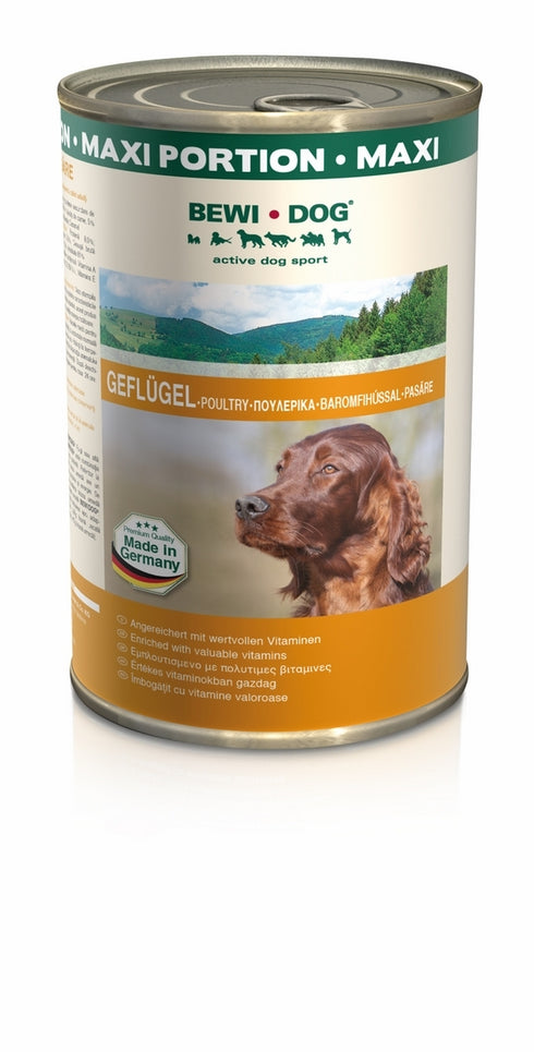 Hrana umeda pentru caini Bewi cu pasare 1200 g