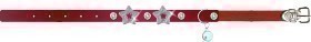 Zgarda din piele pentru pisici Collar Rosie Ornamente Star