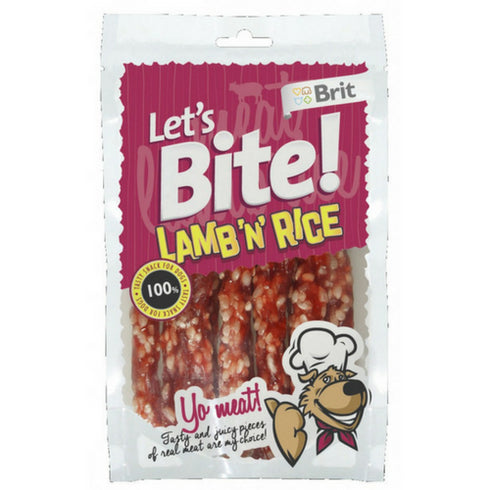 Recompense pentru caini Brit Care Let's Bite cu miel si orez 105 g