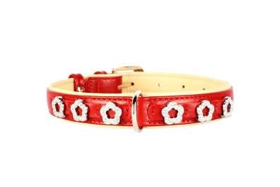 Zgarda din piele Collar Rosie Ornamente Flower