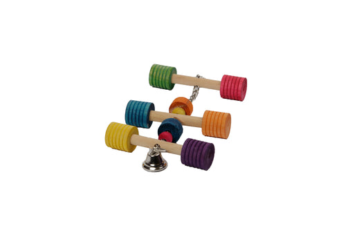 Jucarie colorata din lemn pentru perusi 11.5x11.5x31cm