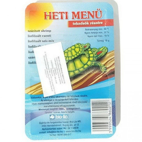 Meniu saptamanal pentru broscute testoase Bio Lio