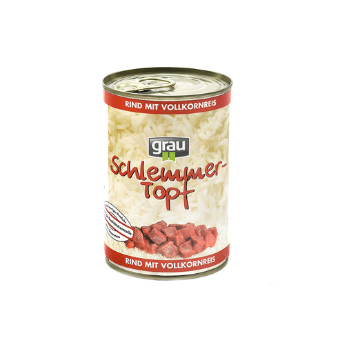 Hrana umeda pentru caini Grau cu Vita si Orez Integral 400 g