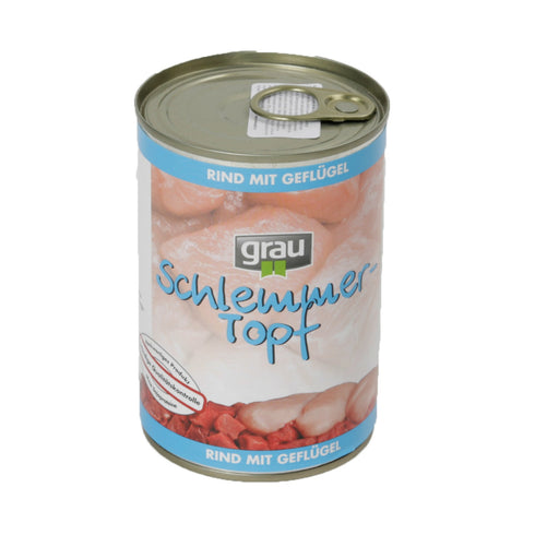 Hrana umeda pentru caini Grau cu Vita si Pasare 400 g