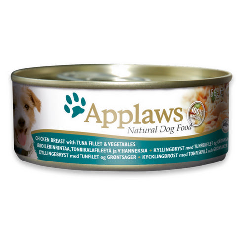 Hrana umeda pentru caini Applaws cu pui ton si vegetale 156g