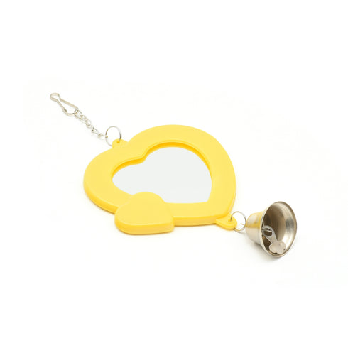 Jucarie pentru pasari Inima cu Oglinda si Clopotel