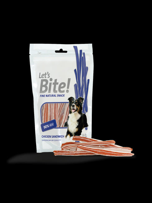Recompensa pentru caini Brit Let's Bite Chicken Sandwich 80 g