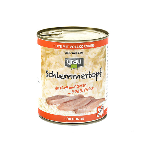 Hrana umeda pentru caini Grau Curcan si Orez Integral 800 g