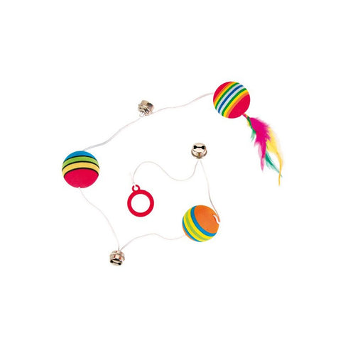 Jucarie pentru pisici mingi rainbow cu clopotei Trixie