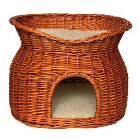 Culcus pentru pisici din rachita impletita maro Trixie 54x43x37 cm