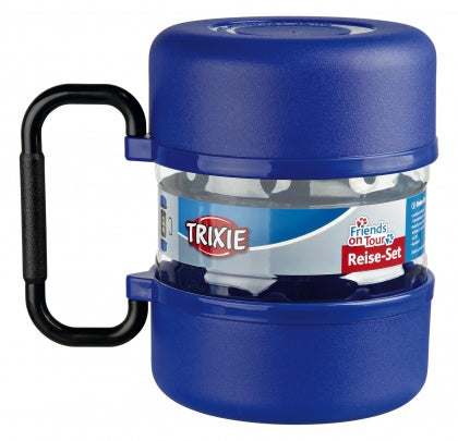 Recipient de calatorie pentru caini Trixie albastru 0.75l